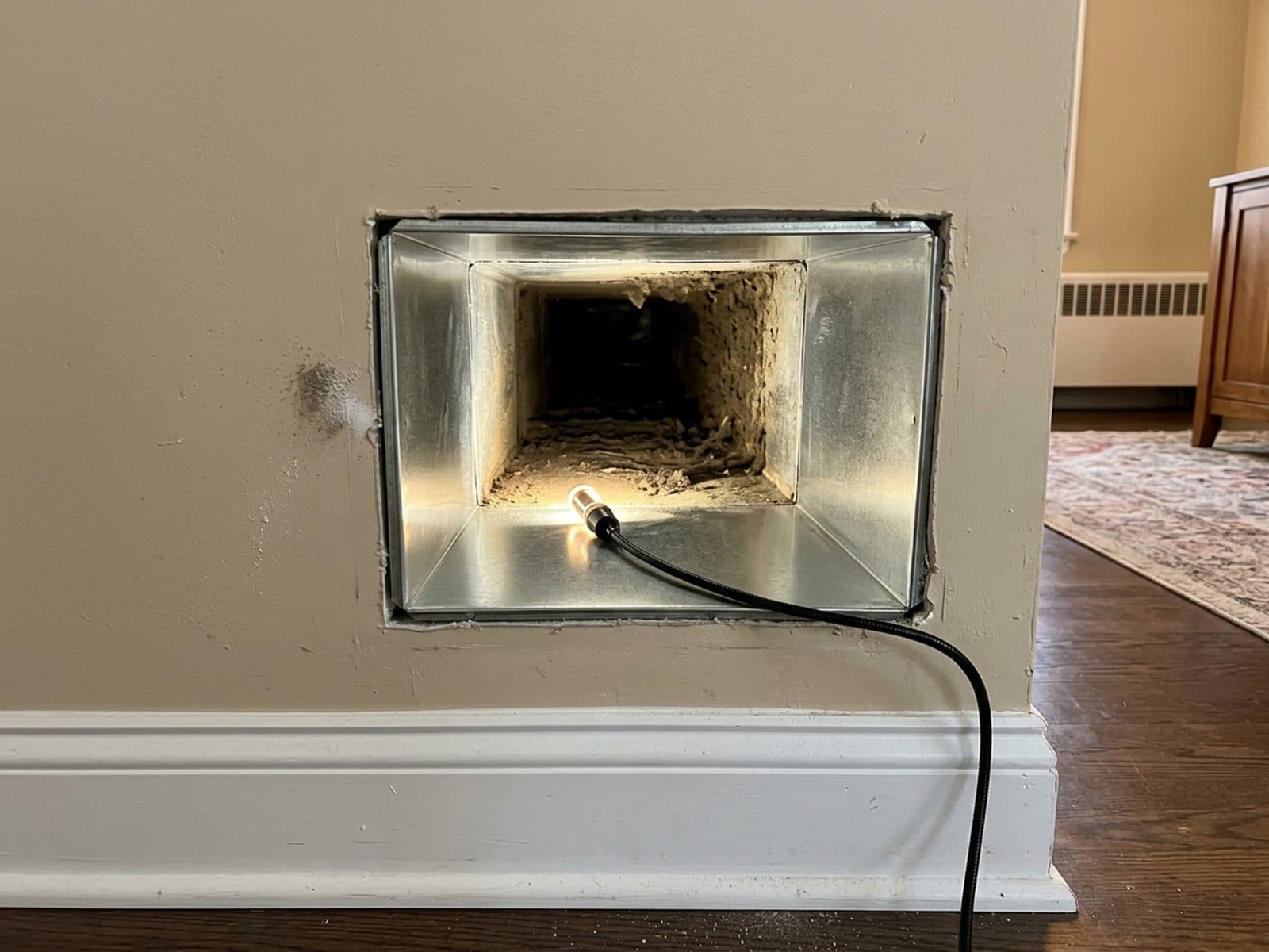 Air duct cleaning work by Jersey Chimney Pros in the Jersey Shore