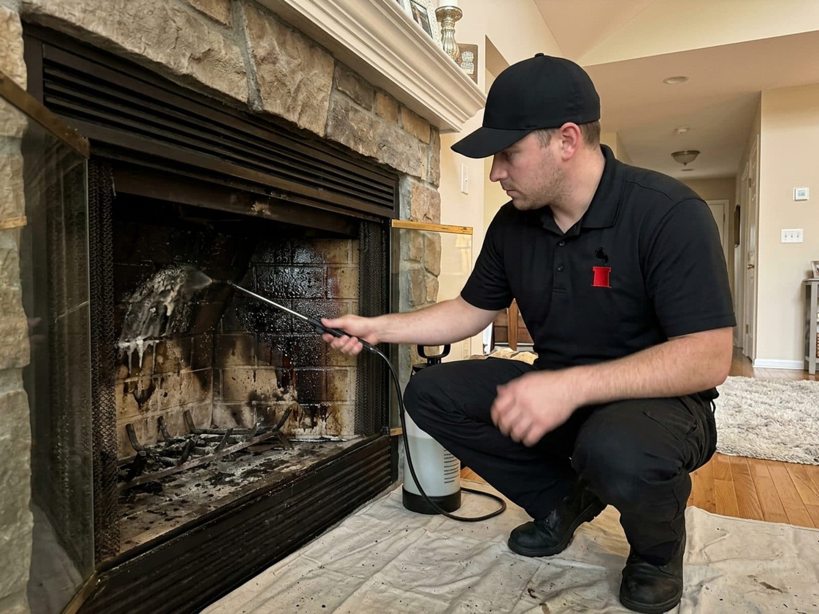 Creosote removal work by Jersey Chimney Pros in colts-neck