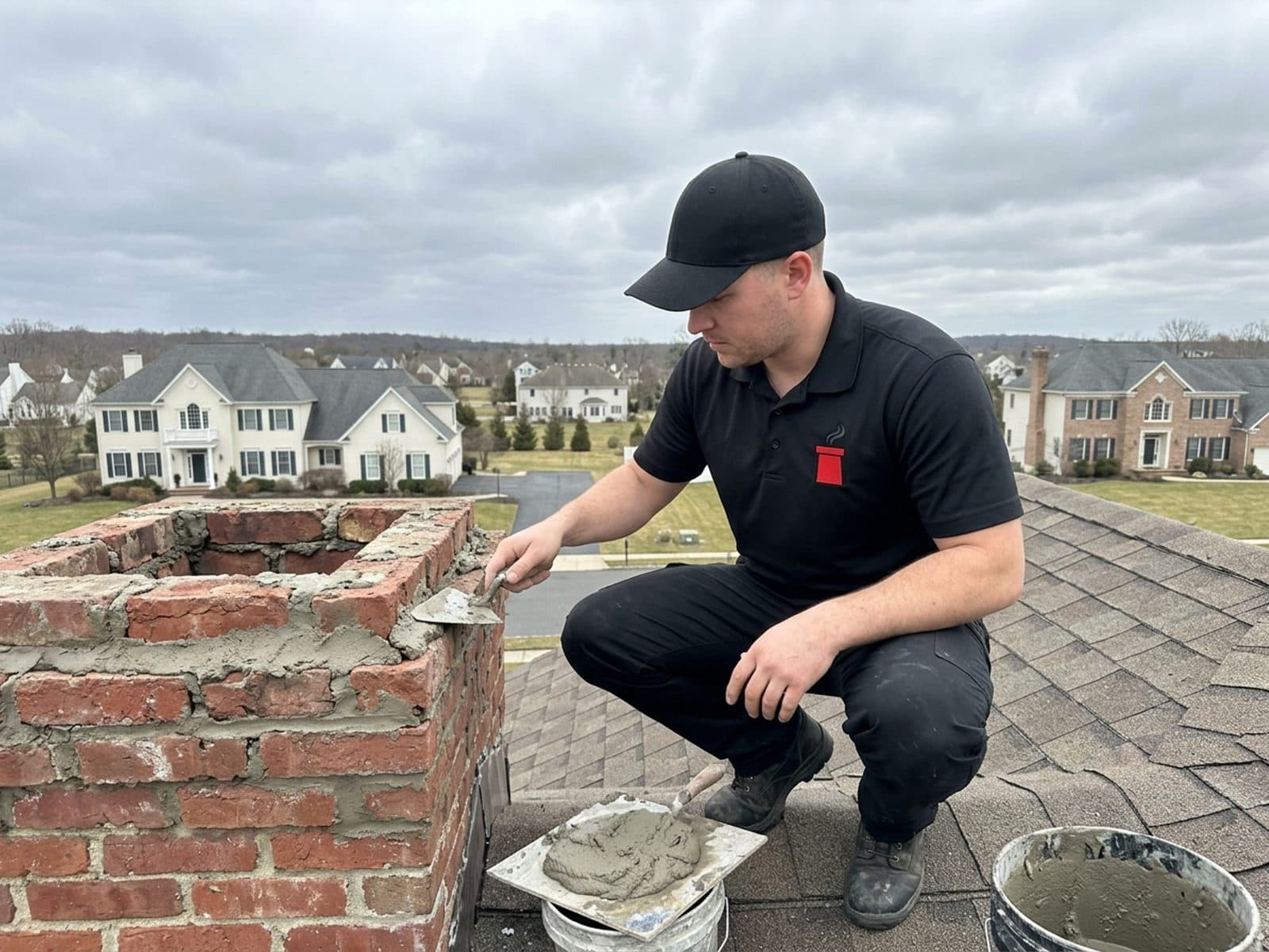 Chimney repair work by Jersey Chimney Pros in the Jersey Shore