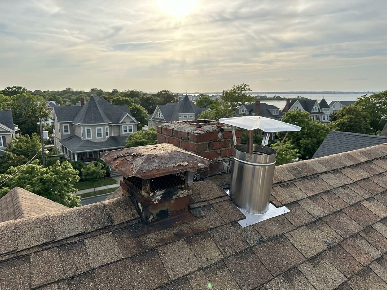 Chimney cap installation work by Jersey Chimney Pros in berkeley