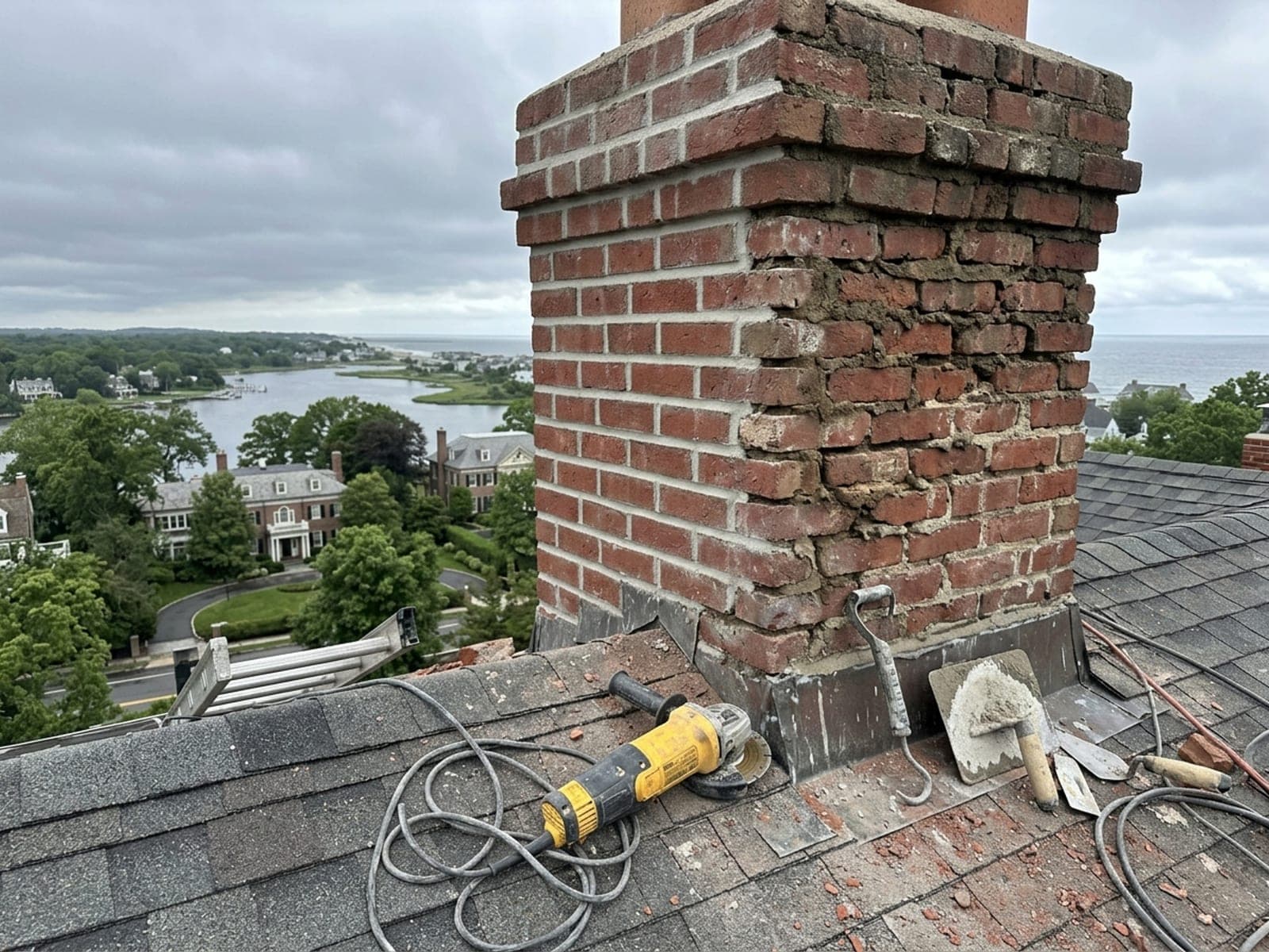 Masonry repair work by Jersey Chimney Pros in rumson
