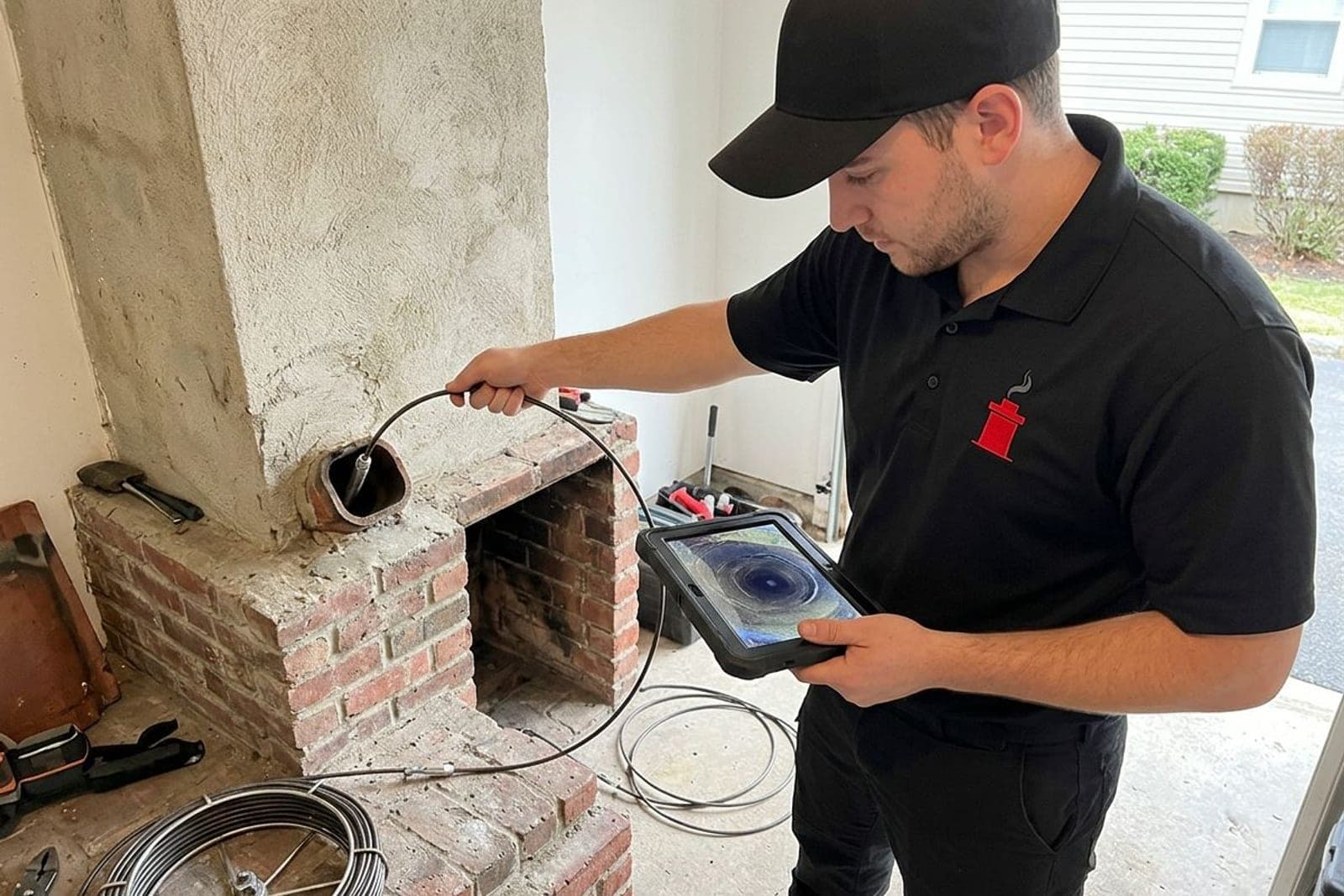 Chimney inspection with a flue camera