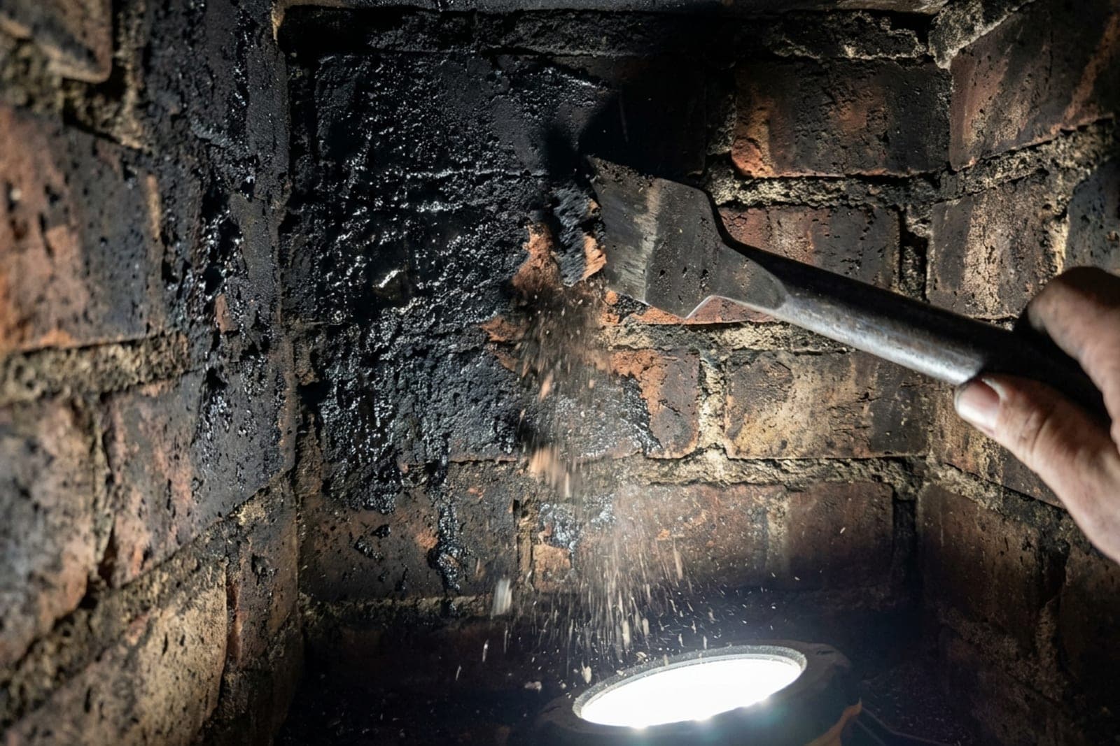 Creosote removal from a chimney flue