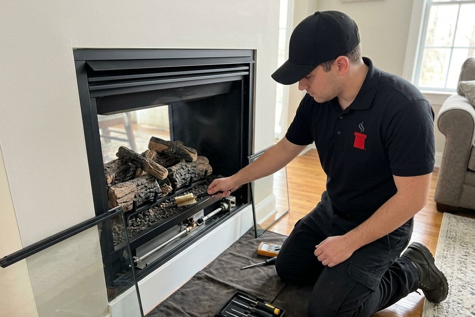 Gas fireplace service and tune-up